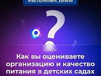 В канале «Володин Саратов» в МАХ идет опрос на тему организации работы и качества питания в детских садах Саратовской области